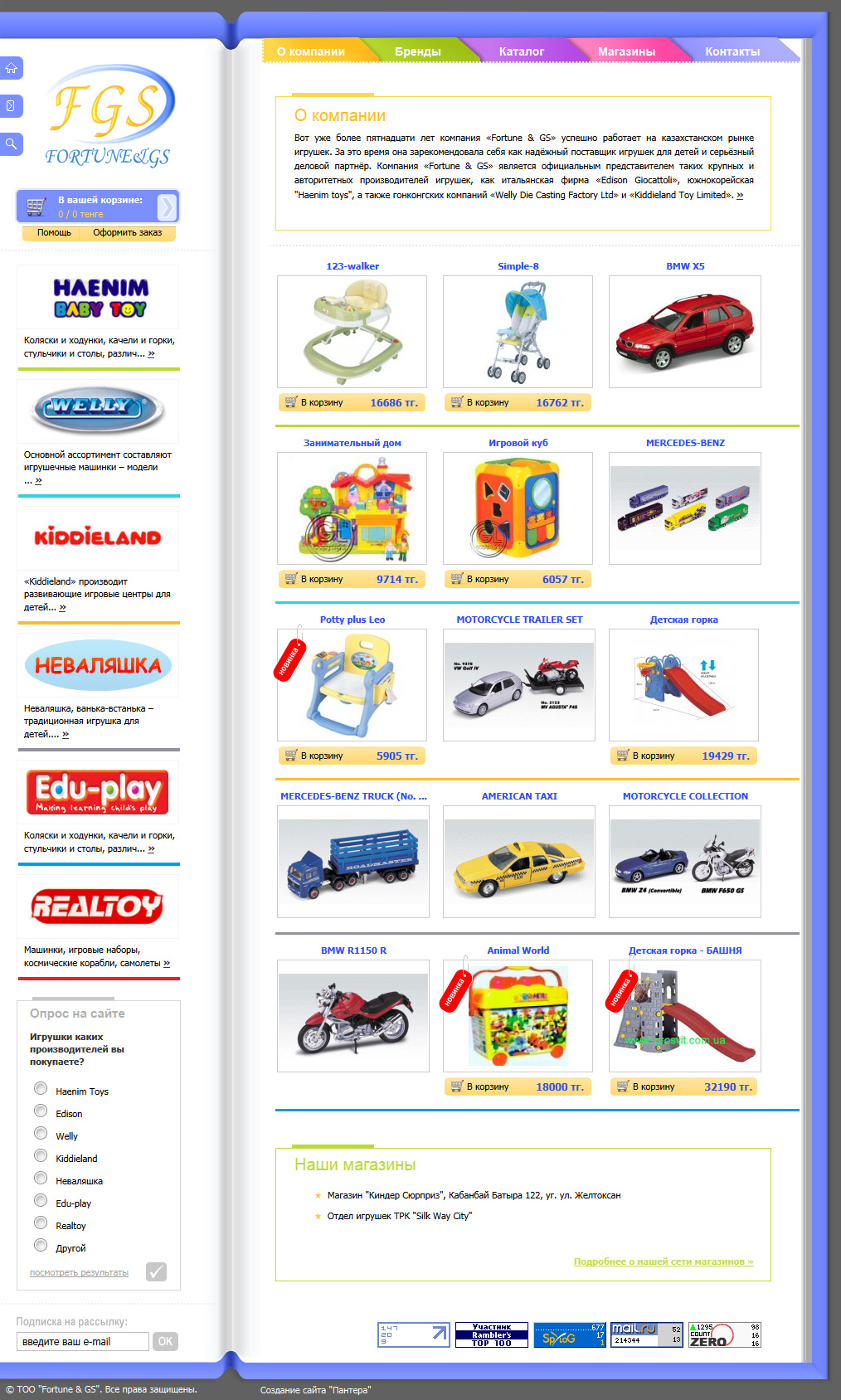 Разработка сайта для магазина игрушек